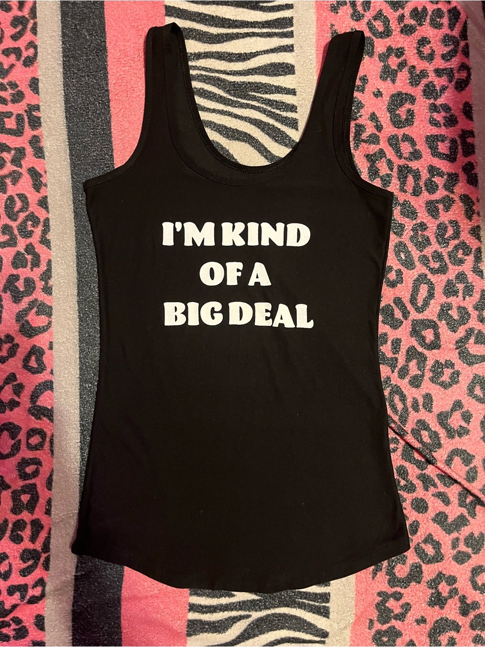 Y2K No boundaries "I'm kind of a big deal" fitted tank top